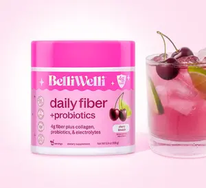 BelliWelli Daily Fiber + Probiotics + Collagen - Cherry Limeade Dietary Healthy