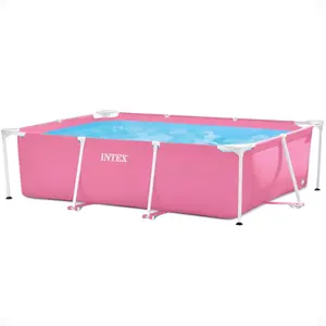Intex 84 Inch x 23.62 Inch Outdoor Rectangular Frame Above Ground Swimming Pool
