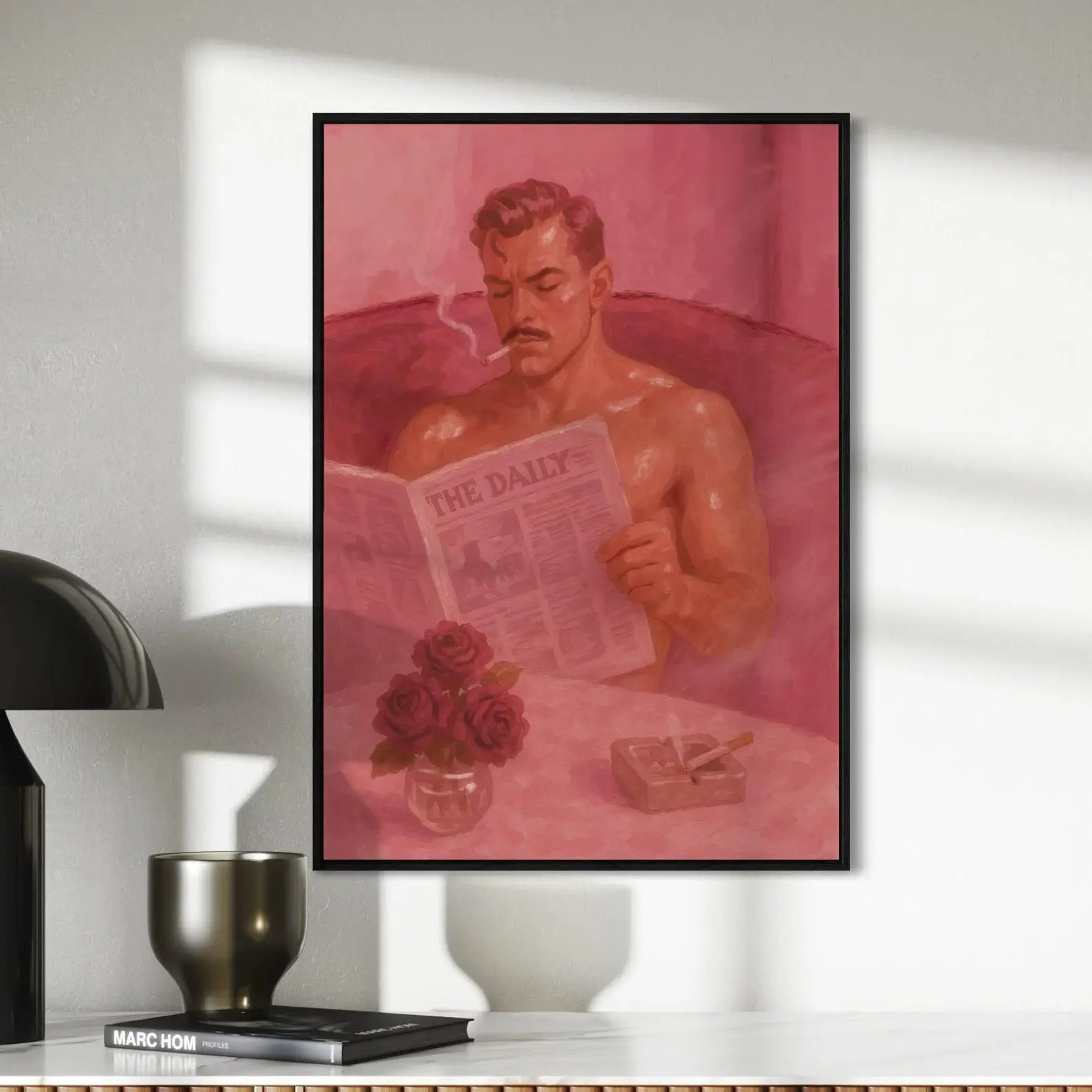 Pinching a Fag – Queer Retro Art Print | LGBT Wall Decor with British Slang | Smoking LGBT Aesthetic