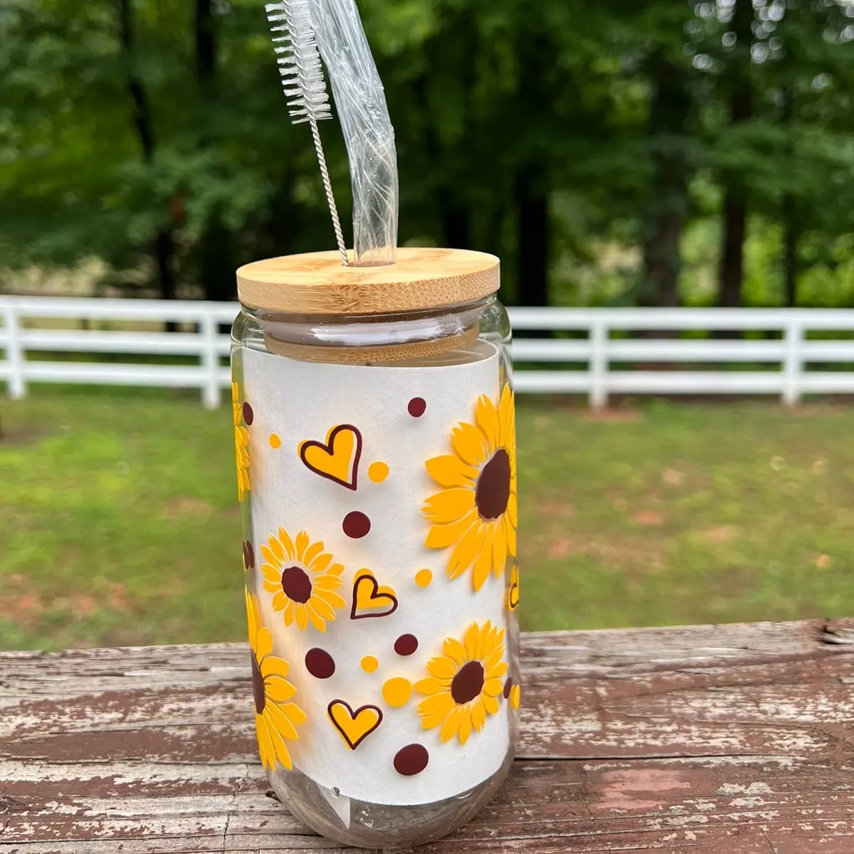 Sunflower glass cup