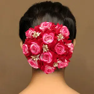 FULL Indian Rose Hair Gajra with Tie Strings for Elegant Hair Bun Floral Accessory Perfect for Various Occasions