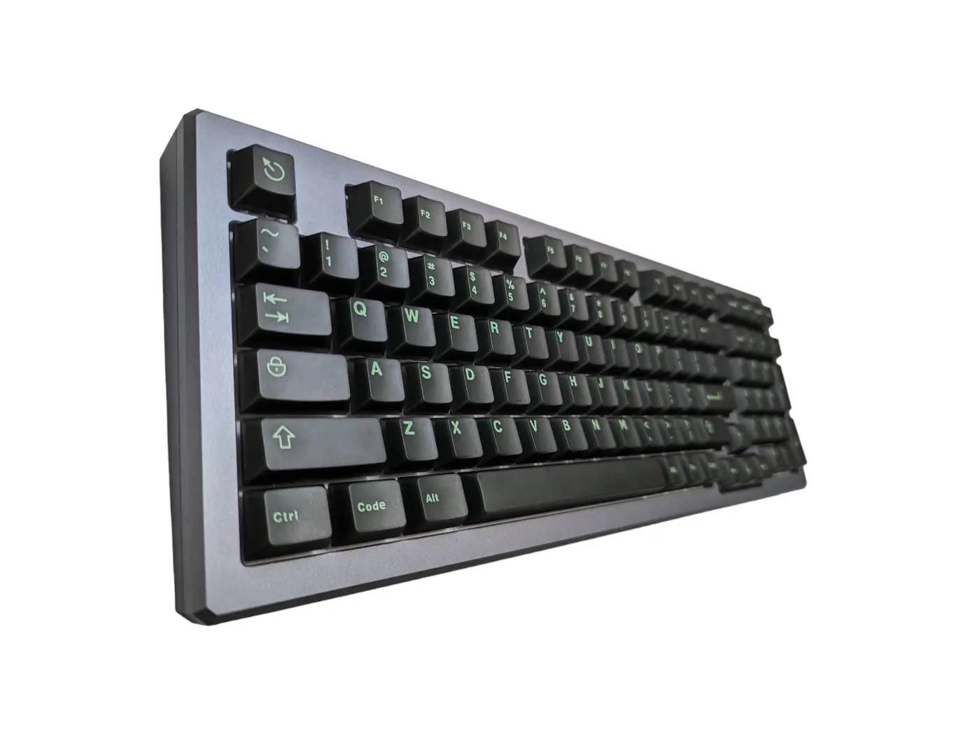 Dark Mantis Green on Black (TK-GOB) ABS Cherry MX Keycap Set (121 pcs)