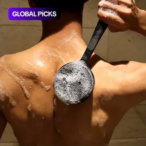 Double-Sided Silicone Shower Back Scrubber with Brush, 1 Count Body Back Scrubber Exfoliating Cleaning Brush, Bath Tub Accessories, Home Goods #GLOBAL PICKS