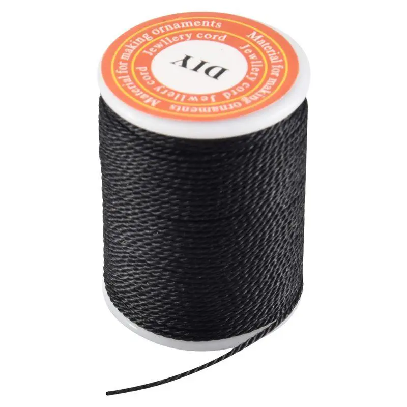 Roll Black Waxed Cotton Necklace Beads Cord String 1mm HOT