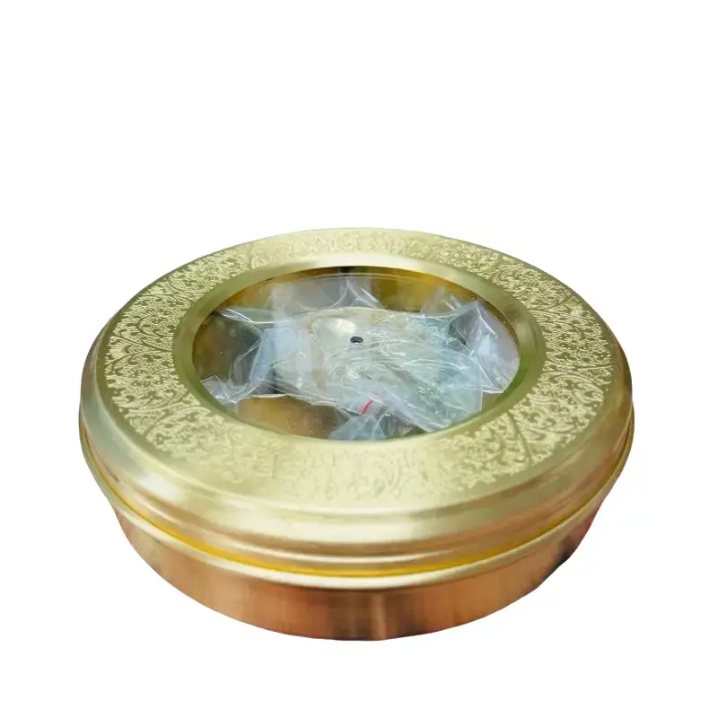 Brass Masala Dabba Box with Intricate Design