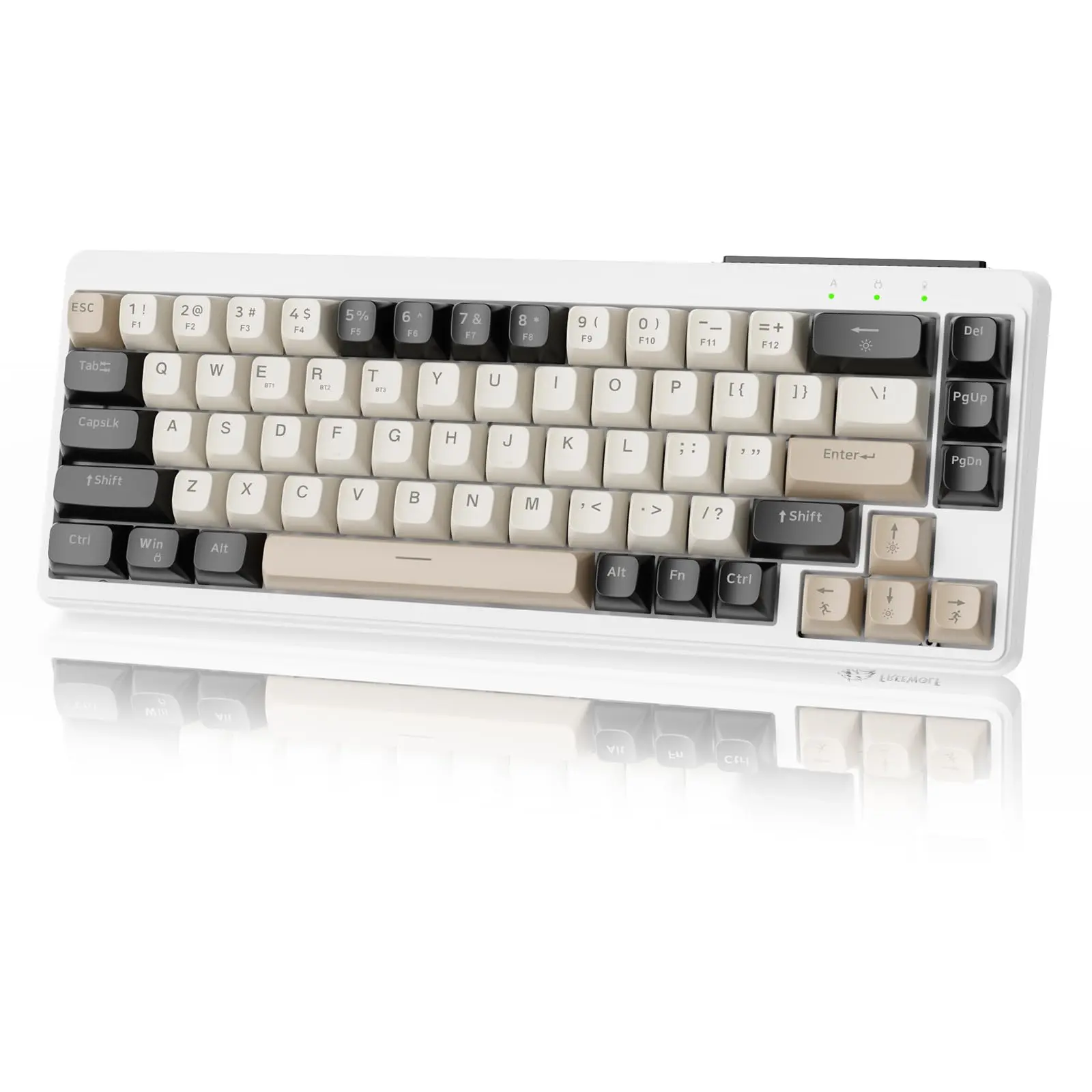 M68 TKL Wireless Gaming Keyboard, 3-Mode Compact Membrane Keyboard, Rechargeable 2000 mAh Keyboard with Rainbow Backlit & 19 Keys Anti-ghosting
