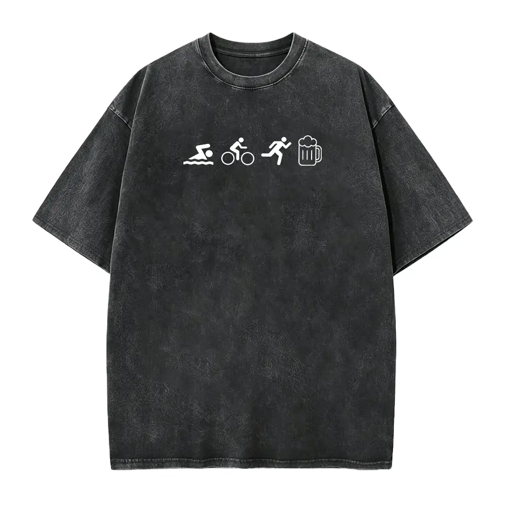 Triathlon Shirt - Swim Bike Run And Beer Tee - Funny Triathlon TShirt - Sports Lover - Beer Lover - Sarcastic Triathlon Tee - Swimming