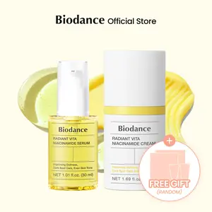 [Biodance Official] Radiant Vita Niacinamide Serum & Cream Duo +Free Sample | Brightening, Even Skin Tone | Dark Spot, Dull Skin Care, Glutathione & Vitamin C | Deep Moisture & Hydration, Fast-Absorbing, K-Beauty, Korean Skincare Routine, Glow, Anti-aging