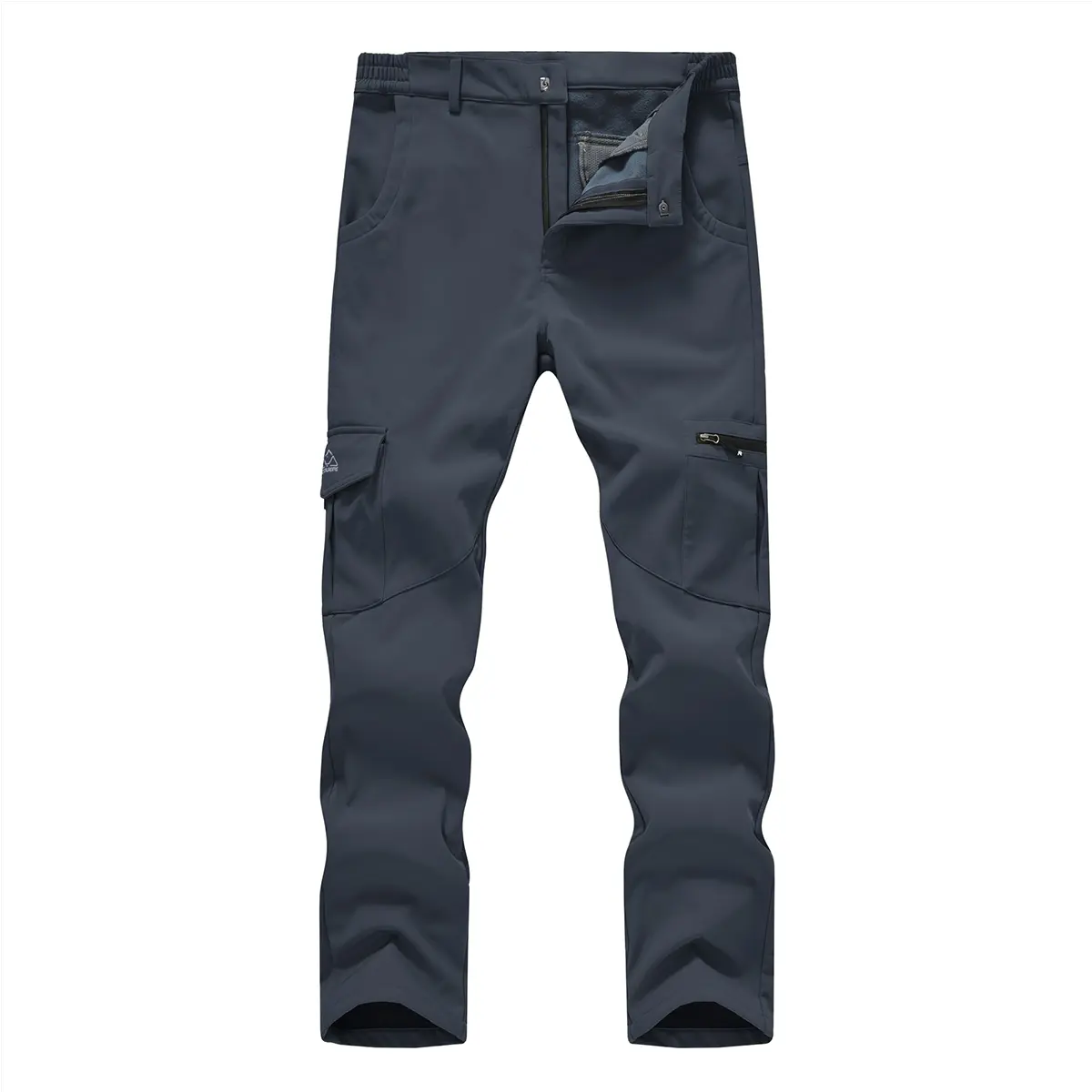 TBMPOY Men's Cargo Hiking Pants Fleece Lined Waterproof Windproof Snow Ski Insulated Pant with 6 Pockets