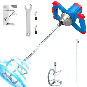 Concrete Cement Mixer Drill 2100W Electric Handheld Paint Stirrer with 6 Speed Modes 800 RPM Power Tool for Mixing Mortar Plaster Putty Thinset and Mud
