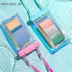 1PC Floating Laser Waterproof Phone Pouch with Touch Screen Capability, Water-Resistant Lightweight Plastic Dry Bag with Lanyard - Smooth Surface Treatment, Swimming Accessories