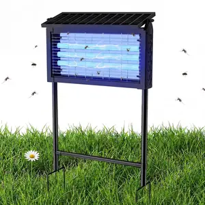 PALONE Solar Mosquito Killer Lamp,Fly Zapper with Smart Light Sensor Rechargeable Solar Powered Trap for Patio,Ground Insert Type for Garden,Farm,Patio,Backyard