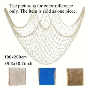 1pc Nautical Fish Net Wall Hanging - Perfect for Beach, Pirate & Mermaid Themes - Ideal for Indoor/Outdoor Decor, Parties, and Holidays (Christmas, Halloween, Thanksgiving) - 99.82x199.9cm, Bedroom, Living Room, Room Decor Inspirational