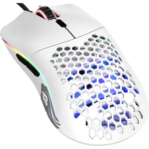 Glorious Model O Wired Gaming Mouse 67G Superlight Honeycomb Design, RGB, Pixart 3360 Sensor, Omron Switches, Ambidextrous - Matte White Glorious