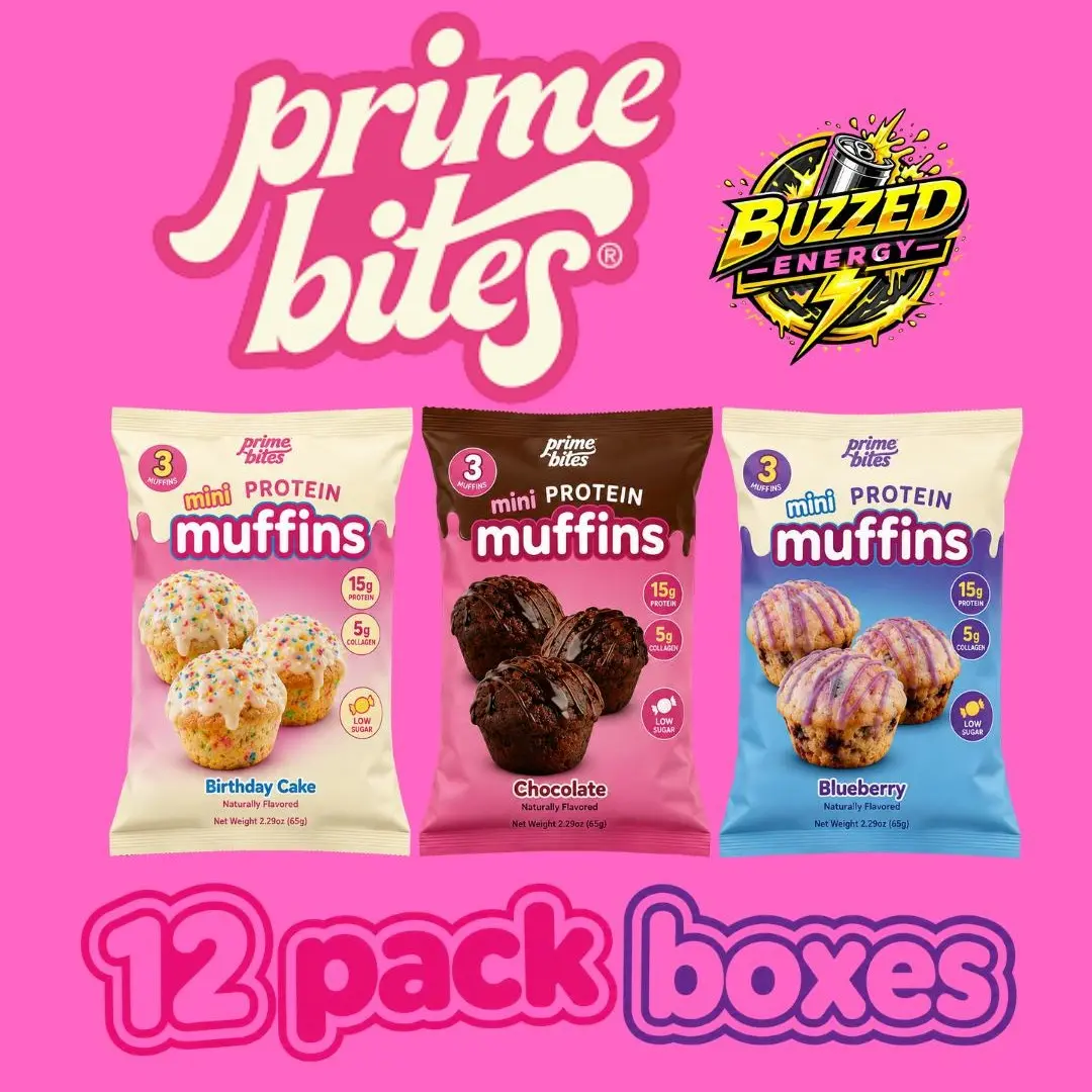 Prime Bites High Protein Mini Muffin Snacks - 12-Pack, Multiple Flavors (Including Chocolate), 15g Protein, On-The-Go Options, Protein Snacks, High Protein Snack