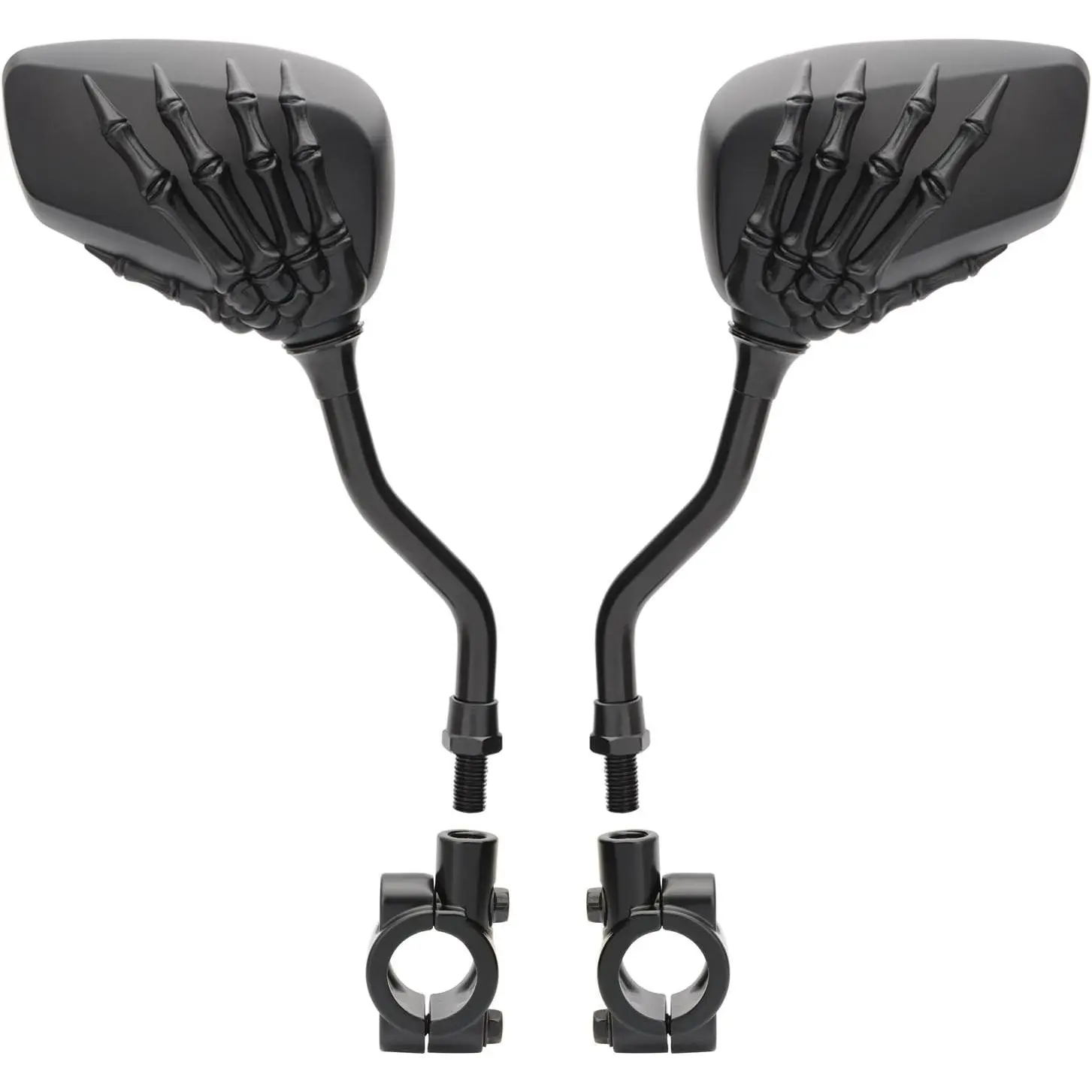 1 Pair Bicycle Mirror,Big View  Rear View Mirror Blindsight Multi Angle Adjustable  Mirror Billet  Chrome Plated Outside Skull Claw Style Also suitable for  mirror