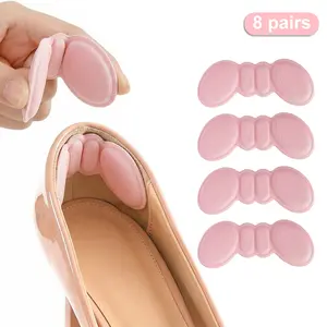8 Pairs Shoe Fillers & Slip-Proof Heel Grips for Men/Women, Premium Pads for Too-Big Shoes, Basic Plain Look Insoles to Enhance Fit, Prevent Blisters, Footwear Accessories