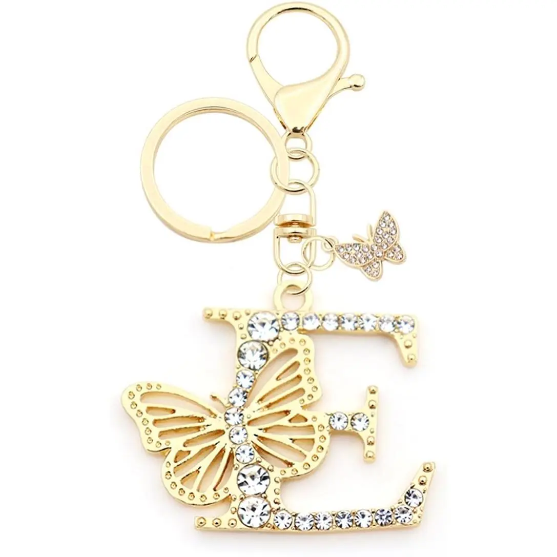 Cute Letter Keychain For Women for Sister Besties Mom Nana Butterfly Keychain Handbag Charms Backpack Car Keyring