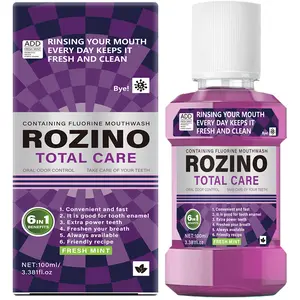 Rozino Total Care 100ml Fluoride Mouthwash for Dental Care Fresh Mint Flavor Oral Hygiene Strong Teeth Support
