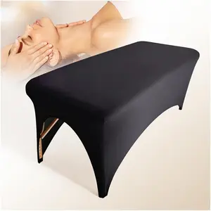 1/2/4/6pcs Massage Table Cover – Black Stretch 6ft Cover for Massage Bed, Lash Bed Topper for Spa or Salon, Fitted Table Wrap, Compatible with 6ft Folding Beds, Durable and Professional Look