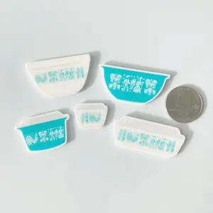 Pyrex Turquoise Butterprint Fridge Magnets, Amish Butterprint, Decorative Handmade Magnets for Retro Home or Office, Pyrex Gifts, Retro Kitchen Christmas Set