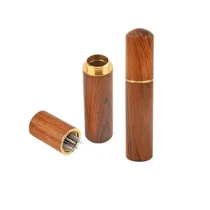 Premium Stainless Steel Coffee Tamper with Wooden Handle, Six Needle Italian Espresso Distributor, Portable Mini Powder Dispenser