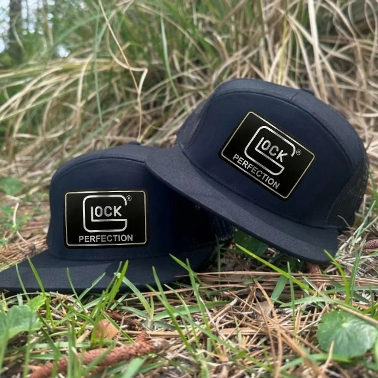 Glock Perfection Black Leather Retro Hat Trucker Hat Many Colors Snapback Hat, Unisex Casual Street Style, Gift Idea For Her Him, Unisex Everyday Wear