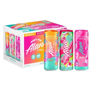 Alani Nu Variety Pack Sugar Free Energy Drinks, Cherry Twist, Pink Slush, Orange Kiss, 12 Pack