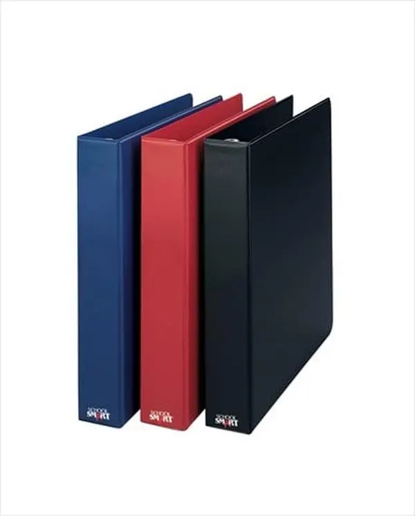 School Smart 086363 1 in. Vinyl Cover 3-Ring Binder - White Cardboard Binder with Ring Binding, 2 Deep Pockets, 47-52% Recycled Content, Concealed Rivet Heads for Durability & Appearance