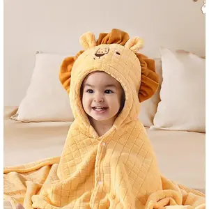 Beptides Children's Bath Towel Cloak Wearable Bathrobe Newborn Baby Hooded Quick-Drying Towel