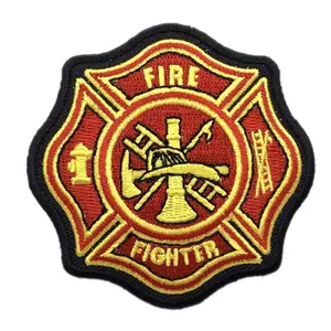Firefighter Axe Ladder Embroidered Patch [3.0 X 3.0 inch -"Hook" Fastener-FP5]