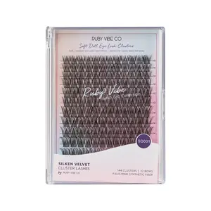 [RUBY VIBE CO] SoftGlam Wisps Doll-Eye Faux Mink Lash Clusters SD001 144 Clusters Ultra-soft Faux-Mink Synthetic Fiber Lightweight Daily Glam