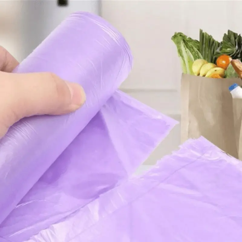 5 Rolls 1 pack 100Pcs Household Disposable Trash Pouch Kitchen Storage Garbage Bags Trashbags Cleaning Waste Bag Plastic Bag Bin Bags