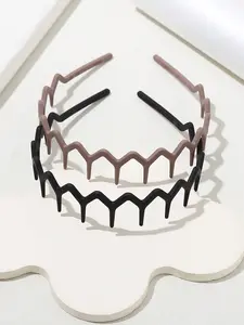 2pcs Toothed Wavy Headband, Simple Anti-Slip Suitable For Men & Women Haircare And Skin Care,Hairband ,Hair Hoop,Hairband,Hair Hoop ,Zig Zag  Headbands, Elastic Headbands, Zigzag Headband
