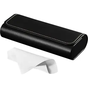 Glasses Case Hard Shell, Travel Sunglasses Case, Leather Hard Eyeglass Case for Women, Reading Glasses Case for Men