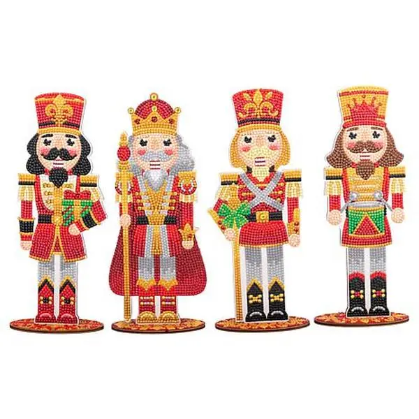 Crafts & Sewing Craft Buddy Crystal Art 9.8" Nutcracker Wooden Soldiers - Set of 4