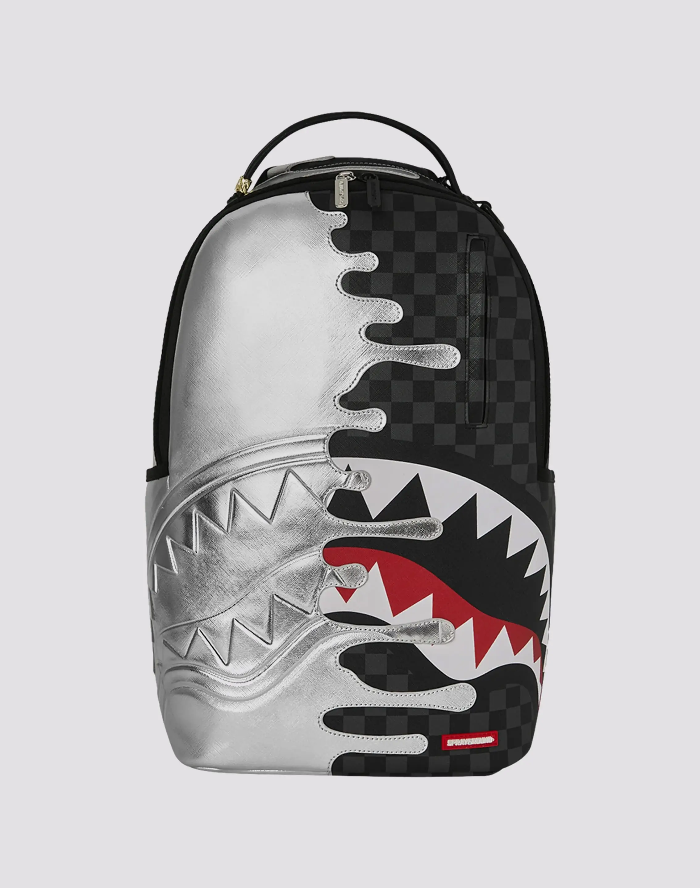 Mens Sprayground Silver Side Drip Backpack Mens Sprayground Silver Side Drip Backpack