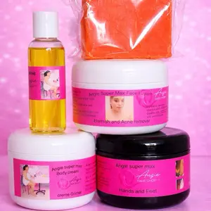 Angie Super Max Complete mini Skincare Set - Includes Face Cream, Hair Oil, Body Lotion & Hand & Foot Care - Natural Ingredients for Soft & Smooth Skin