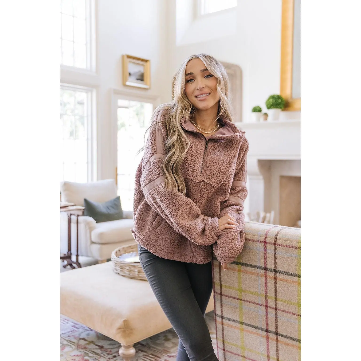 Ampersand Avenue Fluffy Pullover - Mauve