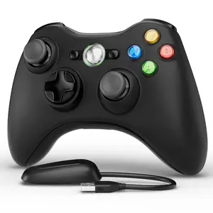 Wireless Game Controller For Xbox 360/PC Windows, 5.9ft Cord, USB connection, Enhanced chip, Upgraded Joystick, Double Vibration, Gamepad, B