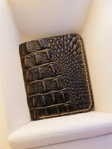 Handmade Genuine Leather Men's Wallet Women's Wallet Crocodile Pattern Short Wallet Male's Purse With 6 Credit Card Slots Money Bifold Wallet