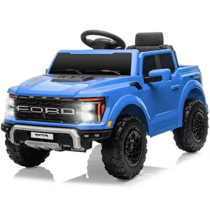 First Ride On 12V Ford F-150 Raptor Kids Electric Truck with Remote Control, Bluetooth, FM, LED Lights & Rear Trunk | Best Christmas Gift for Kids