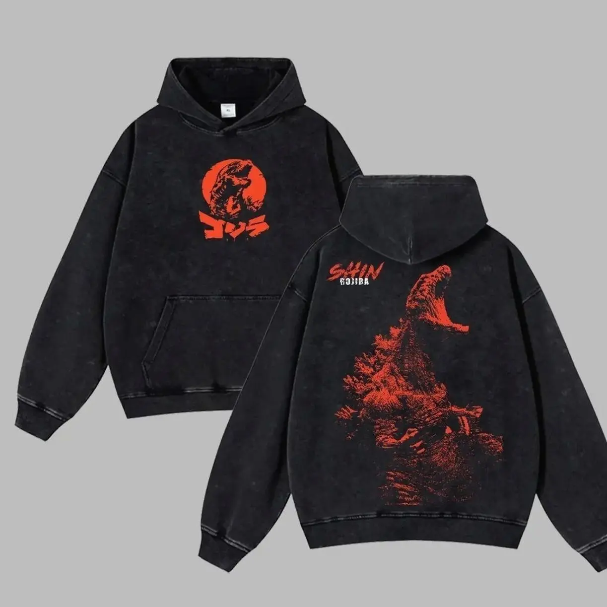Shin Godzilla Retro Acid Washed Hoodie, T-shirt, Top Apparel Classic Oversized Seamless Simple Straight Man Clothes Cotton designer shirts Movie Shirt, graphic tees, men gifts, ,Graphic Streetwear T-shirt Crew Neck Graphic T-Shirt gift for all GVX B7G FDW