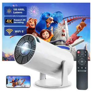 Audio [US warehouse] HY300Pro+ Projector: 4K support, 290ANSI, 0.9:1 throw, 1280*720P, Android 11, WiFi6, BT5.4, speaker, Appstore, Allwinner H713. Upgraded.  Cable degree flip