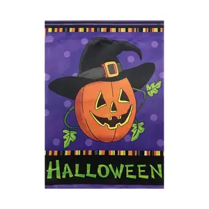 Northlight Pumpkin in a Witch Hat Flag 12.5" x 18"