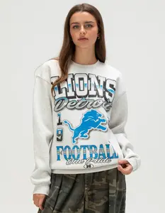 THE WILD COLLECTIVE Detroit Lions Womens Crewneck Sweatshirt