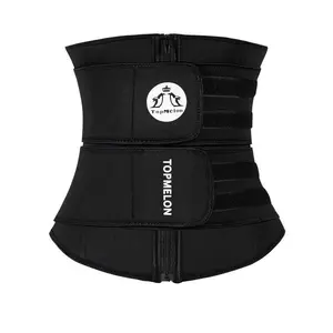 Plus Size Letter Print Zipper Velcro Waist Trainer, Tummy Control Waist Cincher, High Stretch Shaper for Women, Plus Size Women's Clothing, Birthday Wear Black GirlGift