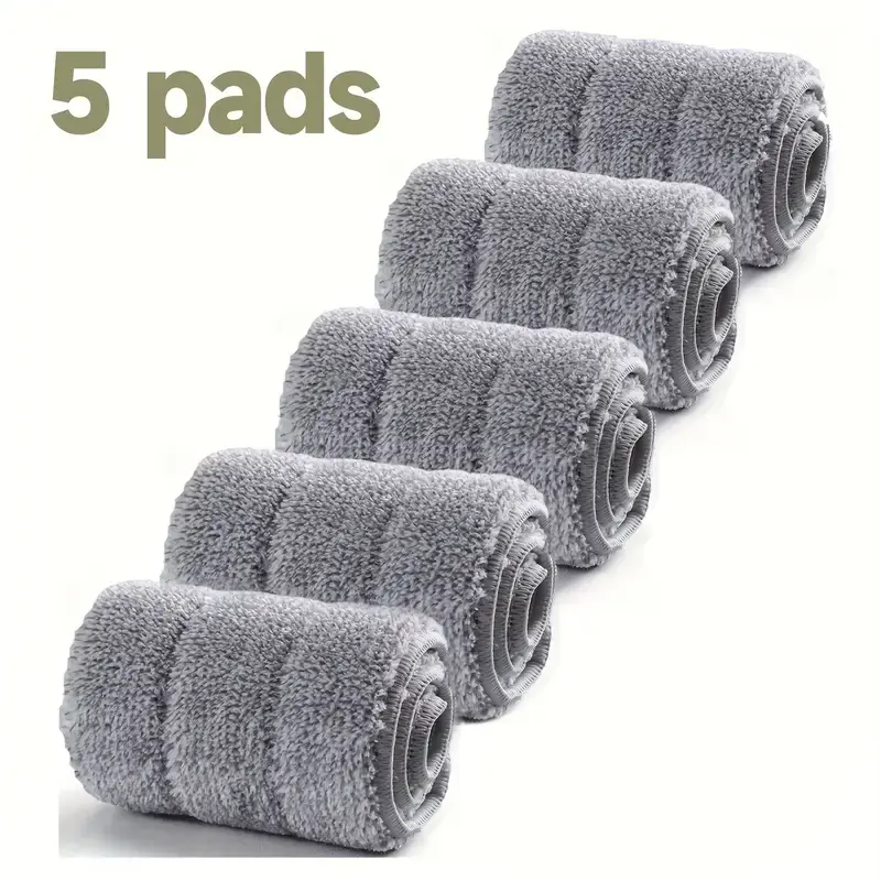 5pcs Microfiber Swivel Mop Replacement Head、Floor Scrubber、Machine Washable，Washable Microfiber Mop Pad, Suitable for 33 cm /12.99 in Mop Absorbent Mat