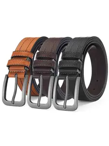 Men's Leather Business Casual Belt, Alloy Pin Buckle Casual Fashion Waistband, Classic Vintage Jeans Pants, Valentine's Day Gift Choice
