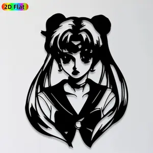 1pc Sailor Moon Metal Wall Art,Sailor Moon Statue Mural, Ideal Gift for New Year, Christmas, Anime Decor Enthusiasts, Rust-Resistant Metal Wall Decor Wall Sculptures, Perfect for Bedroom Wall & Garden Fence, Unique Anime Fan Wall Art, Artistic Decoration